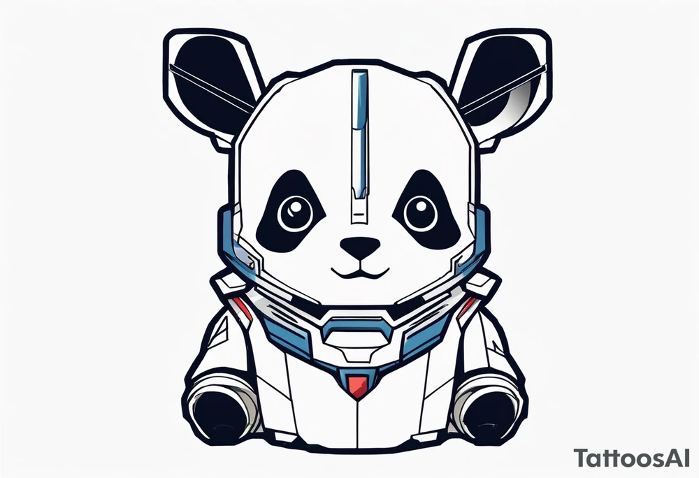 Panda dressed as a gundam tattoo idea