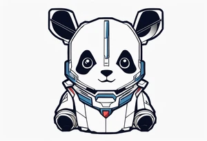 Panda dressed as a gundam tattoo idea