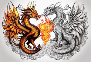 dragon and phoenix tattoo tattoo idea