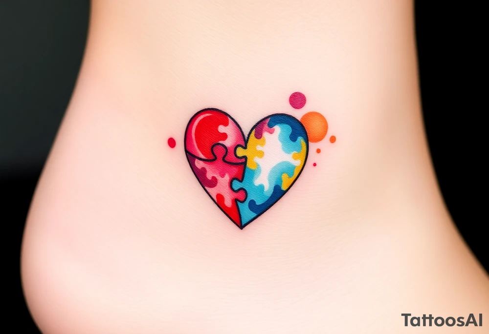 autism heart puzzle shape symbol tattoo idea