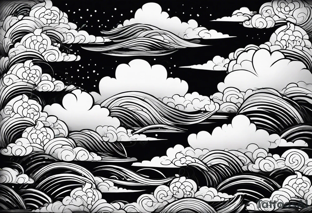 cloud, wind, tattoo idea