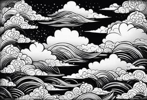 cloud, wind, tattoo idea