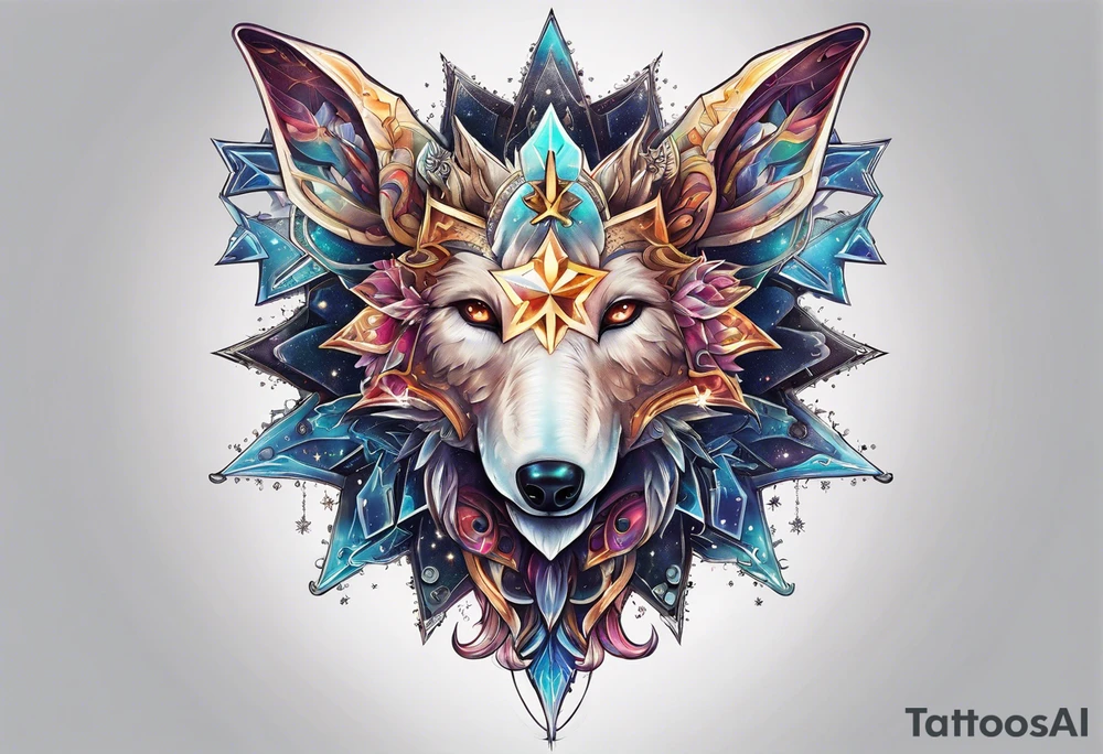 Constellation, animal alien, snowflake tattoo idea