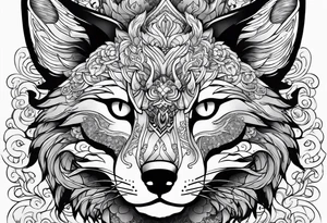 a kitsune with 6 eyes tattoo idea
