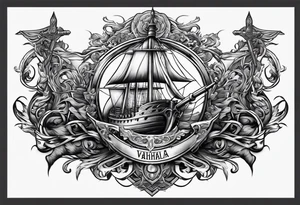 Valhalla sword ship tattoo idea