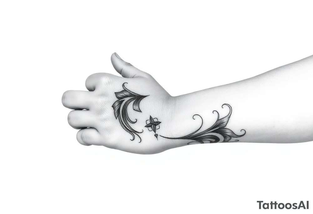 Ornamental Blackwork Von den Fingern über die ganze Hand bis zum Ellenbogen tattoo idea