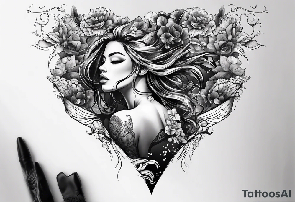 Scuba diver female tattoo idea