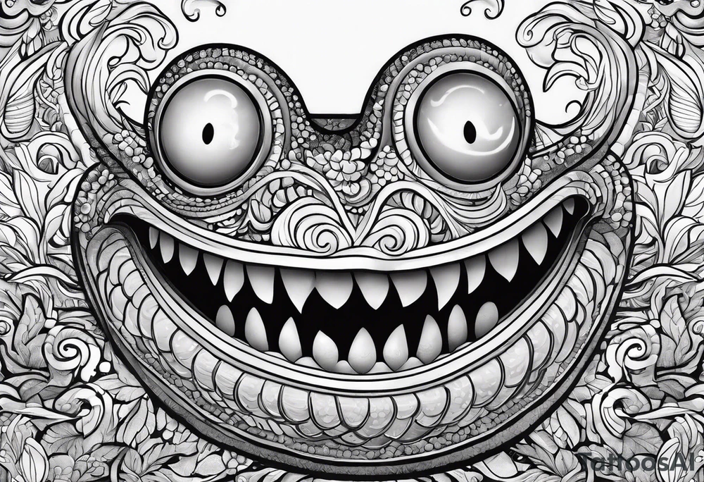 long worm with smile tattoo idea