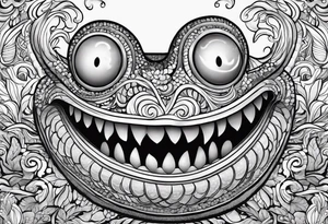 long worm with smile tattoo idea