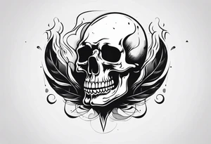 skull with smoke coming from the bottom tattoo idea