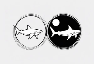 shark yin yang tattoo idea