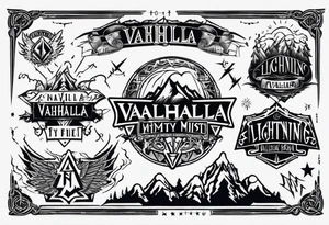 Valhalla mist fog lightning tattoo idea
