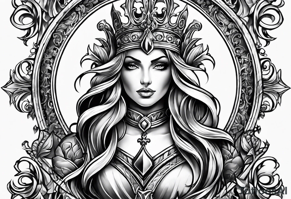 Fleur de lis warrior sleeve tattoo idea
