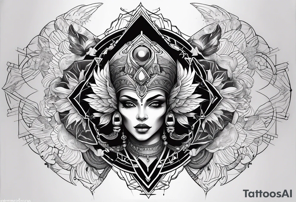 kali ma, alien goddess, valkrye, aries, pirate, divine feminine, zenza resonance, pachamama, lotus azul, blank panther, eagle, skull, 5D, nueva gaya, dna 12 tattoo idea