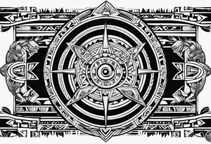 aztec rune sleeve tattoo idea