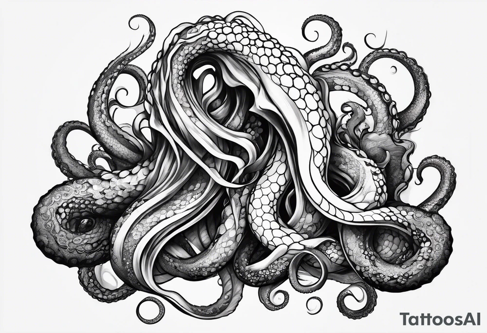 three outstretched tentacle tattoo idea