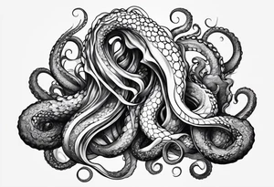 three outstretched tentacle tattoo idea