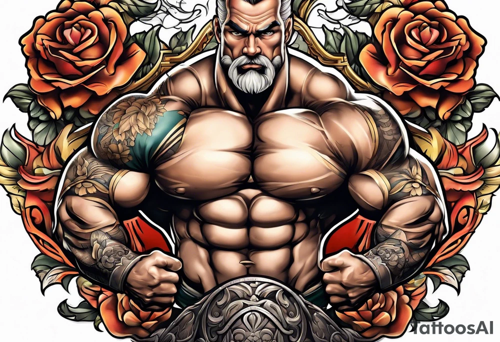 Old bodybuilder tattoo idea