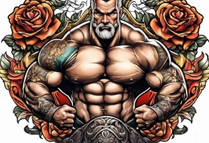 Old bodybuilder tattoo idea