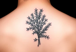 an herb bouquet with rosemary tattoo idea