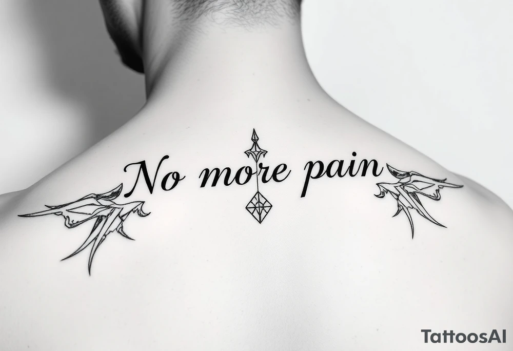 No more pain minimalistic fine line tattoo idea