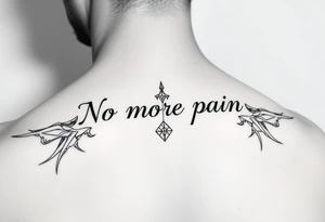No more pain minimalistic fine line tattoo idea
