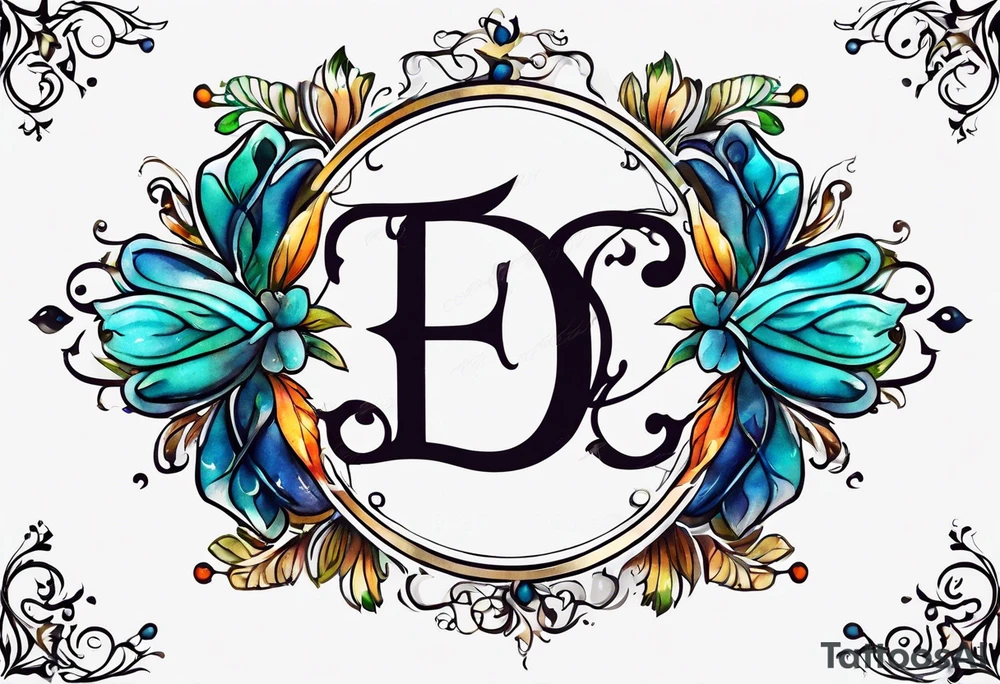 Initials E, M, B tattoo idea
