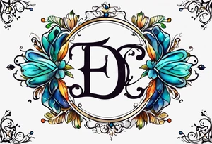 Initials E, M, B tattoo idea