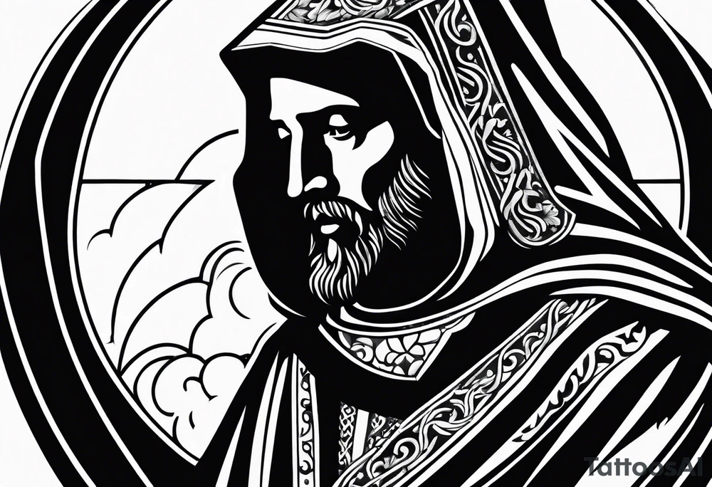 a silhouette of st francis of asissi tattoo idea