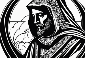 a silhouette of st francis of asissi tattoo idea