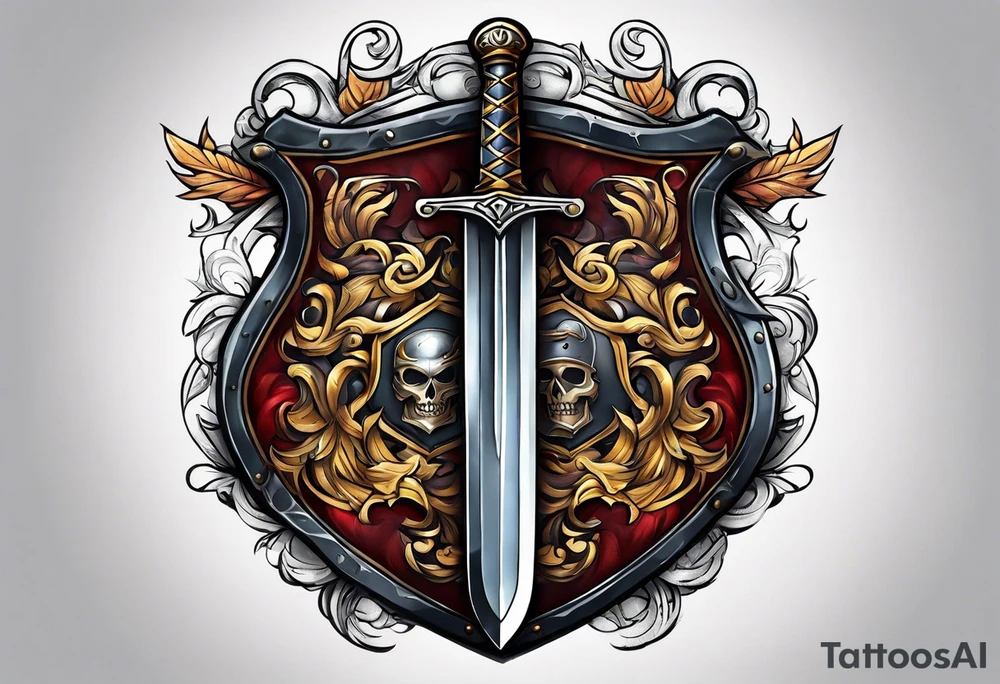 shield and sword tattoo idea