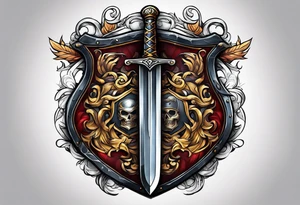 shield and sword tattoo idea