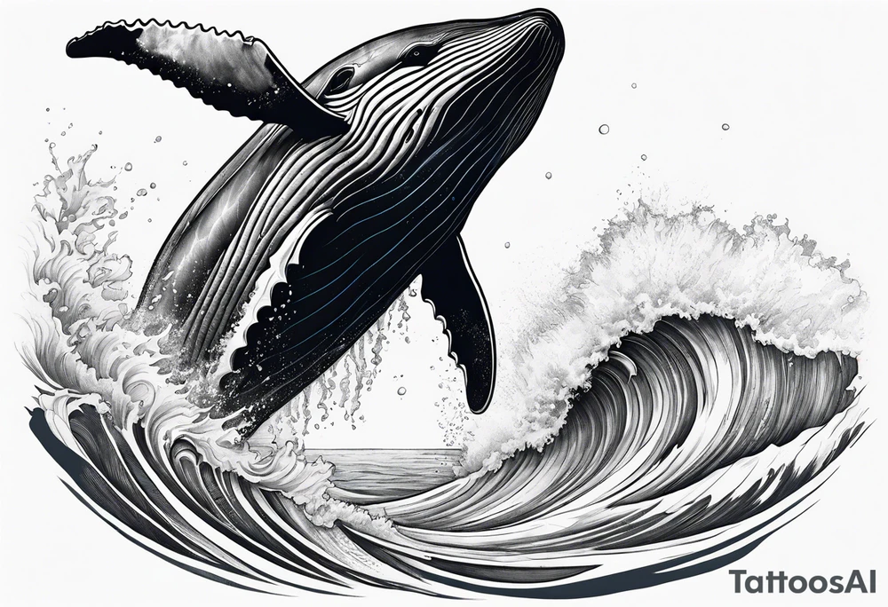 Hawaiian whale breaching tattoo idea