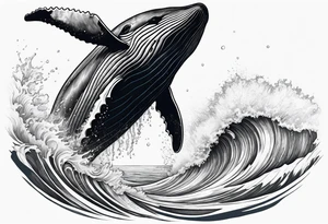 Hawaiian whale breaching tattoo idea