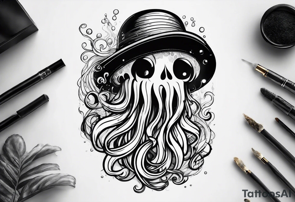 jellyfish smoking cigarette tattoo idea