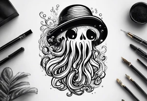 jellyfish smoking cigarette tattoo idea