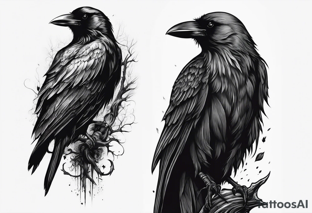 Crows around grim reaper tattoo idea