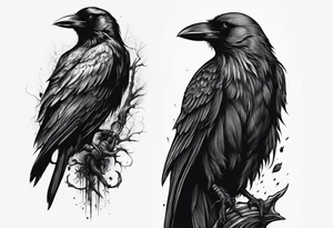 Crows around grim reaper tattoo idea
