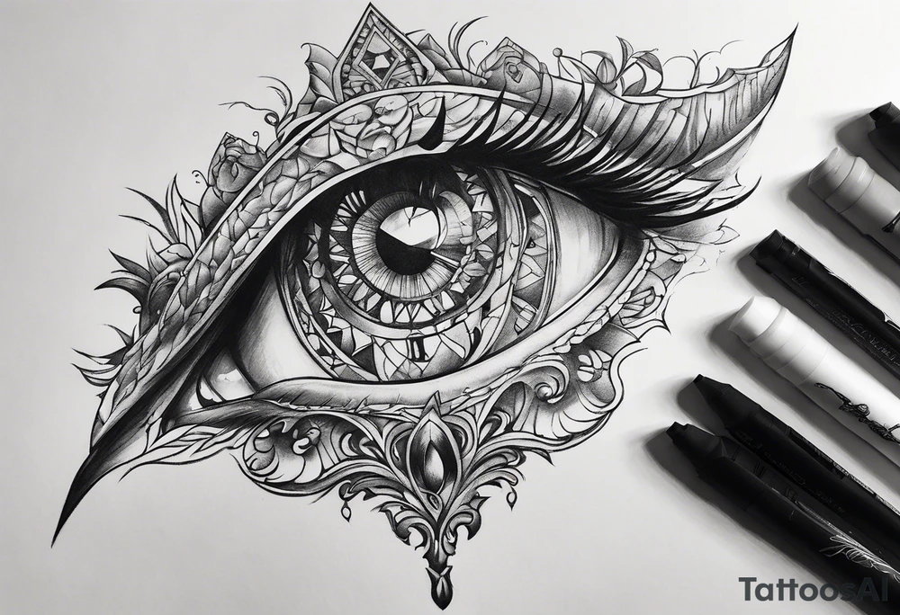 upside down broken sword tattoo idea