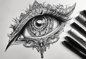 upside down broken sword tattoo idea