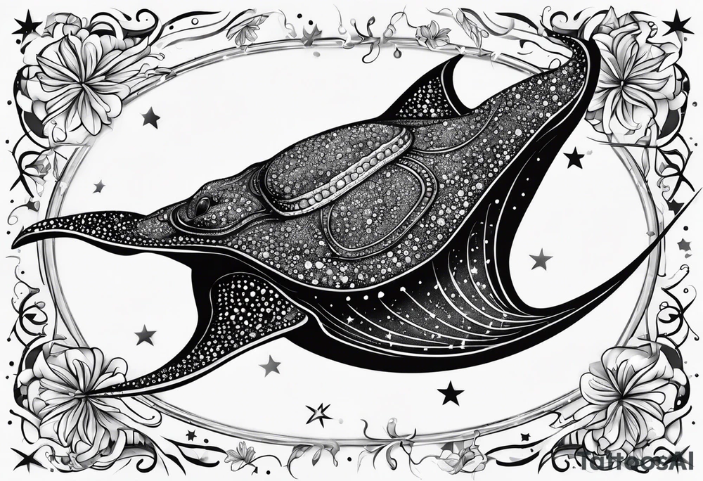 Stingray with stars tattoo idea