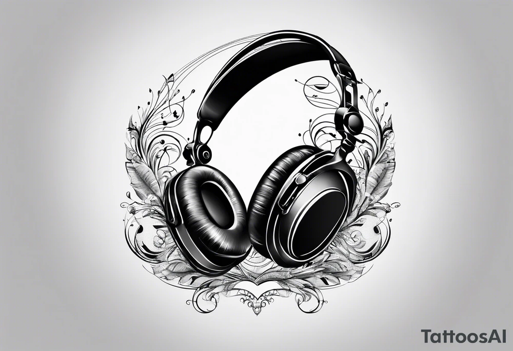 baby footprint with music tattoo idea