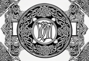 the celtic words for love and strength tattoo idea