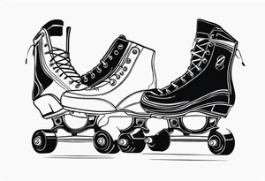 roller skating girls tattoo idea