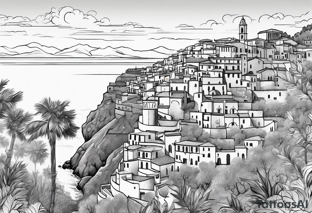 Outline of the Calabria map tattoo idea