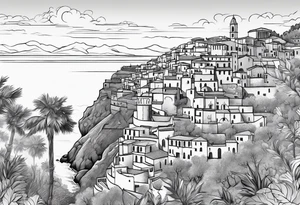 Outline of the Calabria map tattoo idea