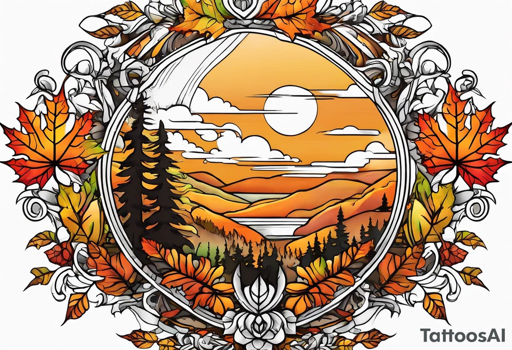 fall foliage tattoo idea