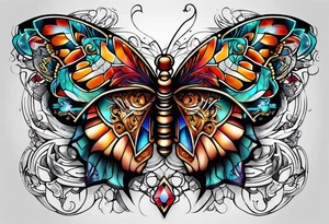 Blend organic and circuitry tattoo idea