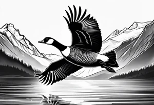 flying canadian goose tattoo idea