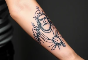 San Judas on forearm tattoo idea
